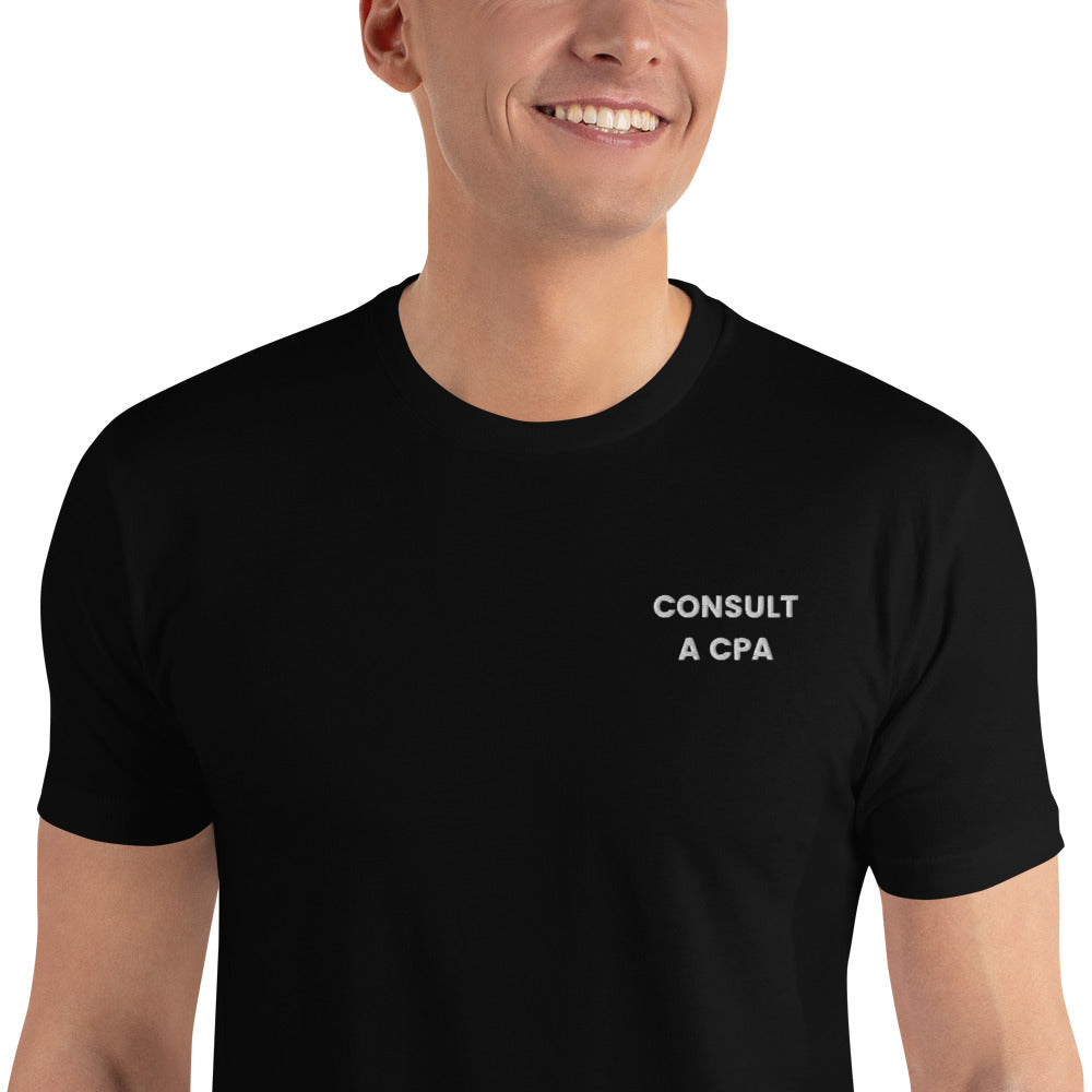 Consult A CPA - Short Sleeve Embroidered T-shirt