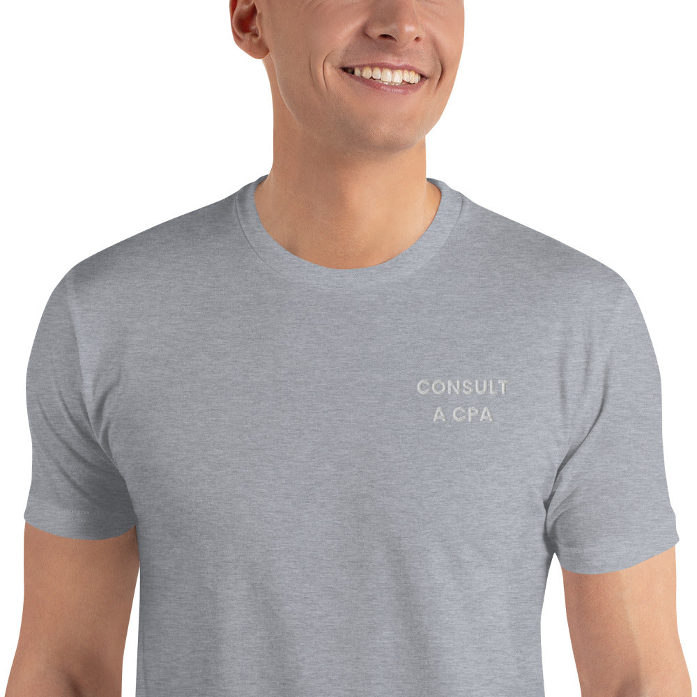 Consult A CPA - Short Sleeve Embroidered T-shirt