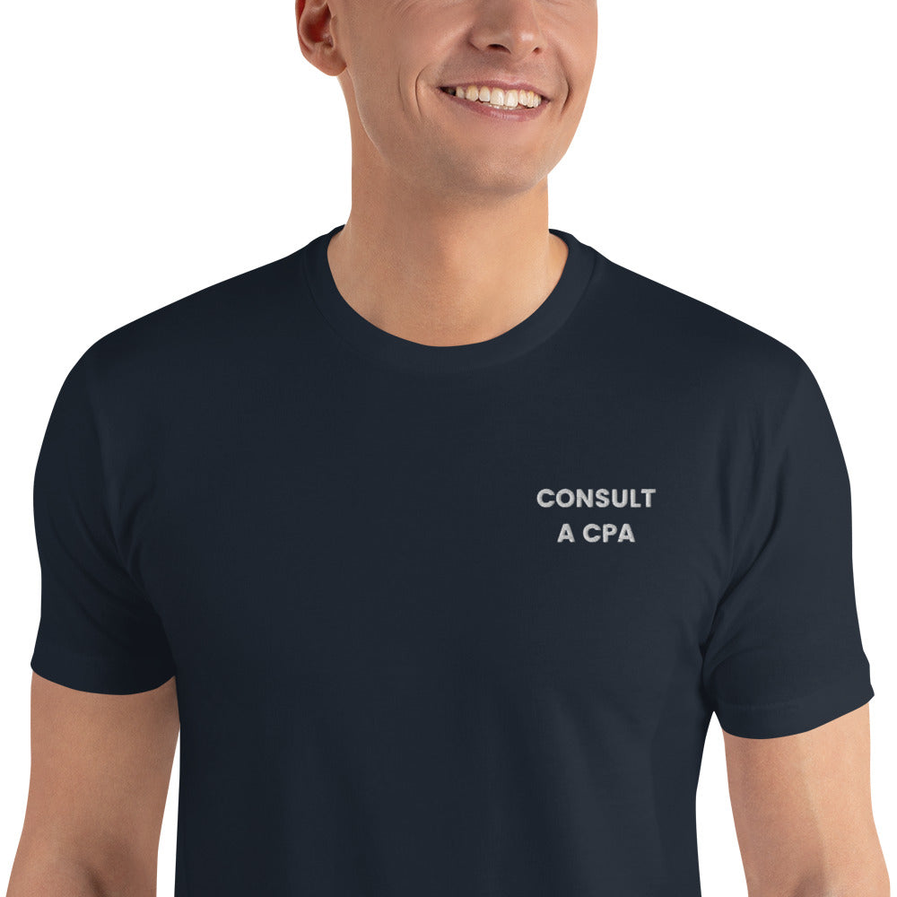 Consult A CPA - Short Sleeve Embroidered T-shirt