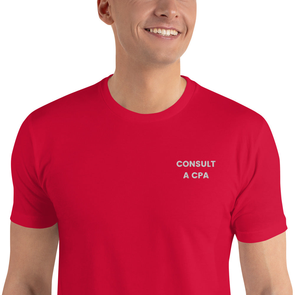 Consult A CPA - Short Sleeve Embroidered T-shirt