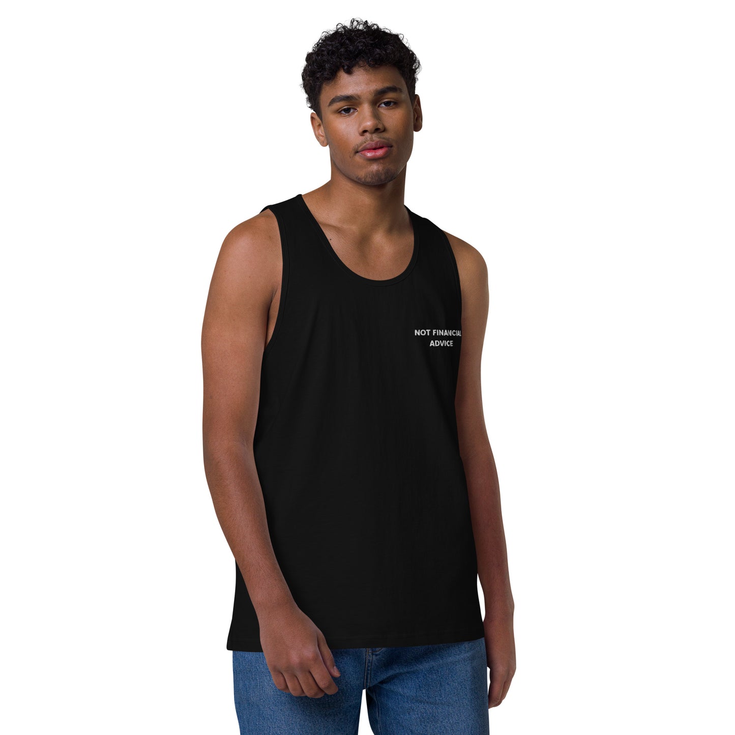 Not Financial Advice - Men’s premium tank top (Embroidered)