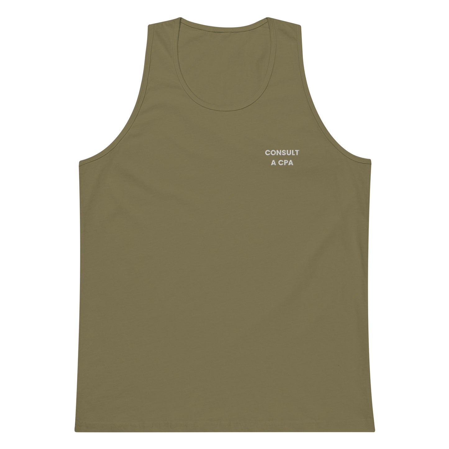 Consult A CPA - Men’s premium tank top (Embroidered)