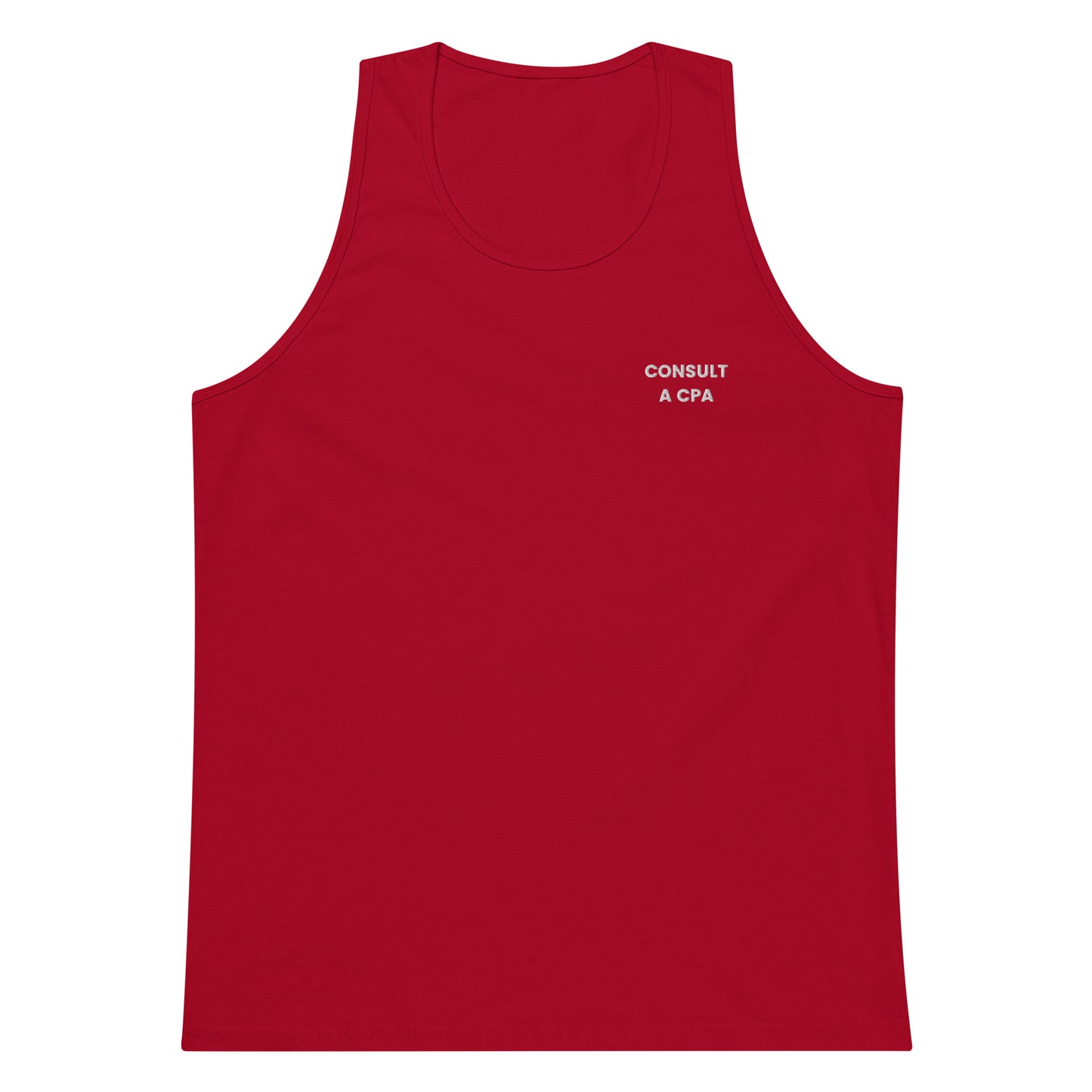 Consult A CPA - Men’s premium tank top (Embroidered)